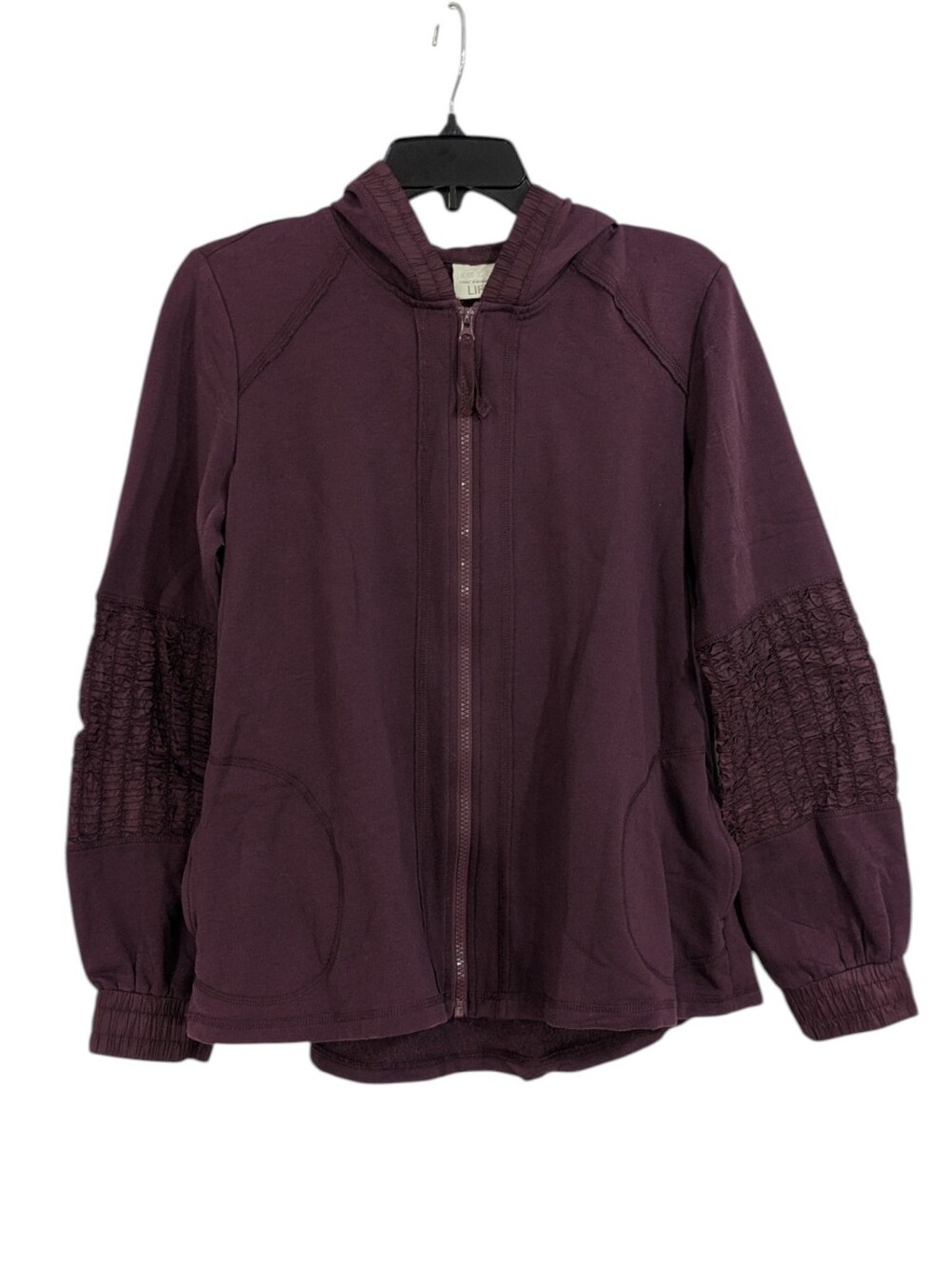 Logo Lori Goldstein LIFE Lightweight Burgundy Zip Up Jacket - Size Small Womens